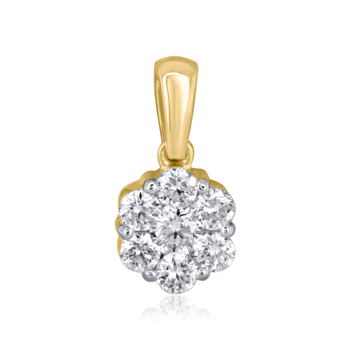 18K YG Pressure Set Diamond Pendant-1pc - RB Diamond Jewellers