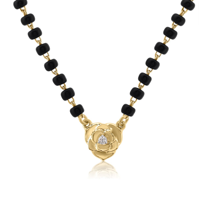18K YG Rose Full Diamond mangalsutra-1pc - RB Diamond Jewellers