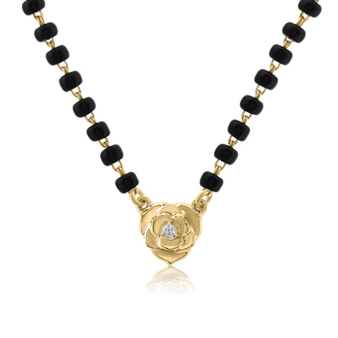 18K YG Rose Full Diamond mangalsutra-1pc - RB Diamond Jewellers