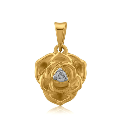 18K YG Solitaire Diamond Pendant-1pc - RB Diamond Jewellers