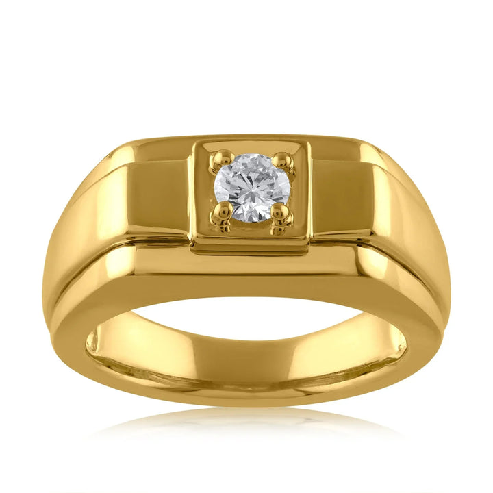 18K YG Solitaire Men Diamond Ring-1PC - RB Diamond Jewellers
