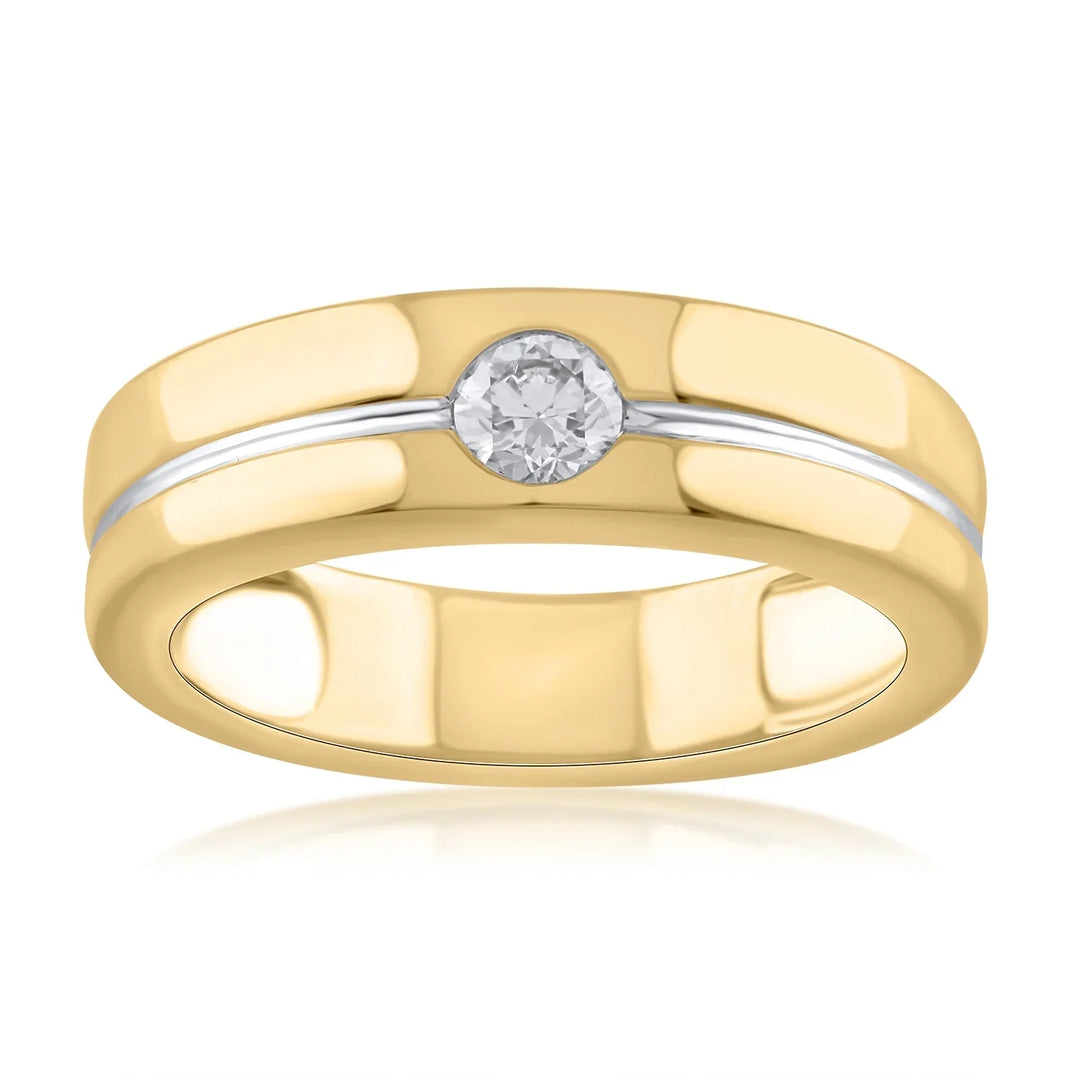18K YG Solitaire Men Diamond Ring-1PC - RB Diamond Jewellers