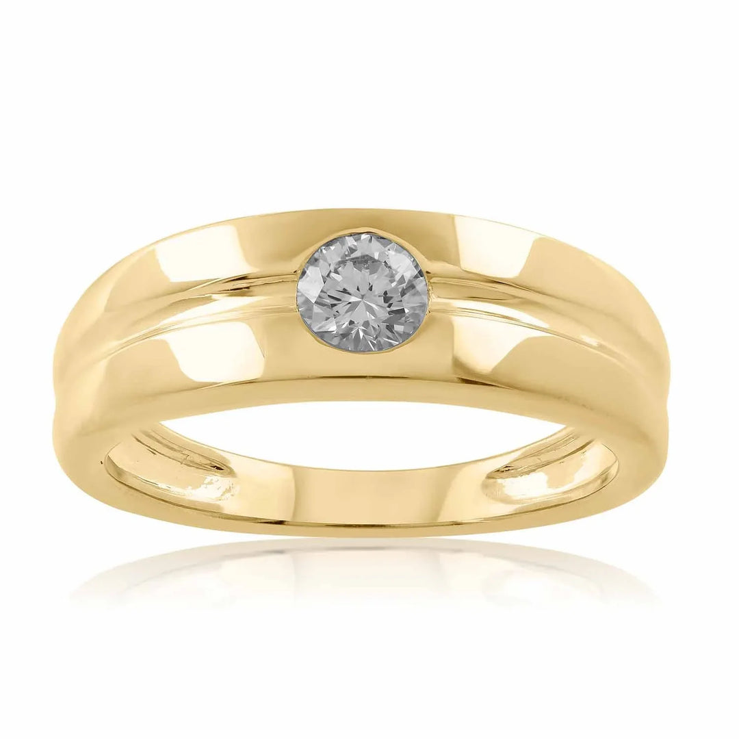 18K YG Solitaire Men Diamond Ring-1PC - RB Diamond Jewellers