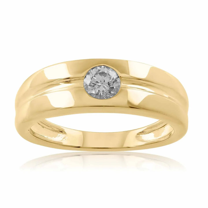 18K YG Solitaire Men Diamond Ring-1PC - RB Diamond Jewellers