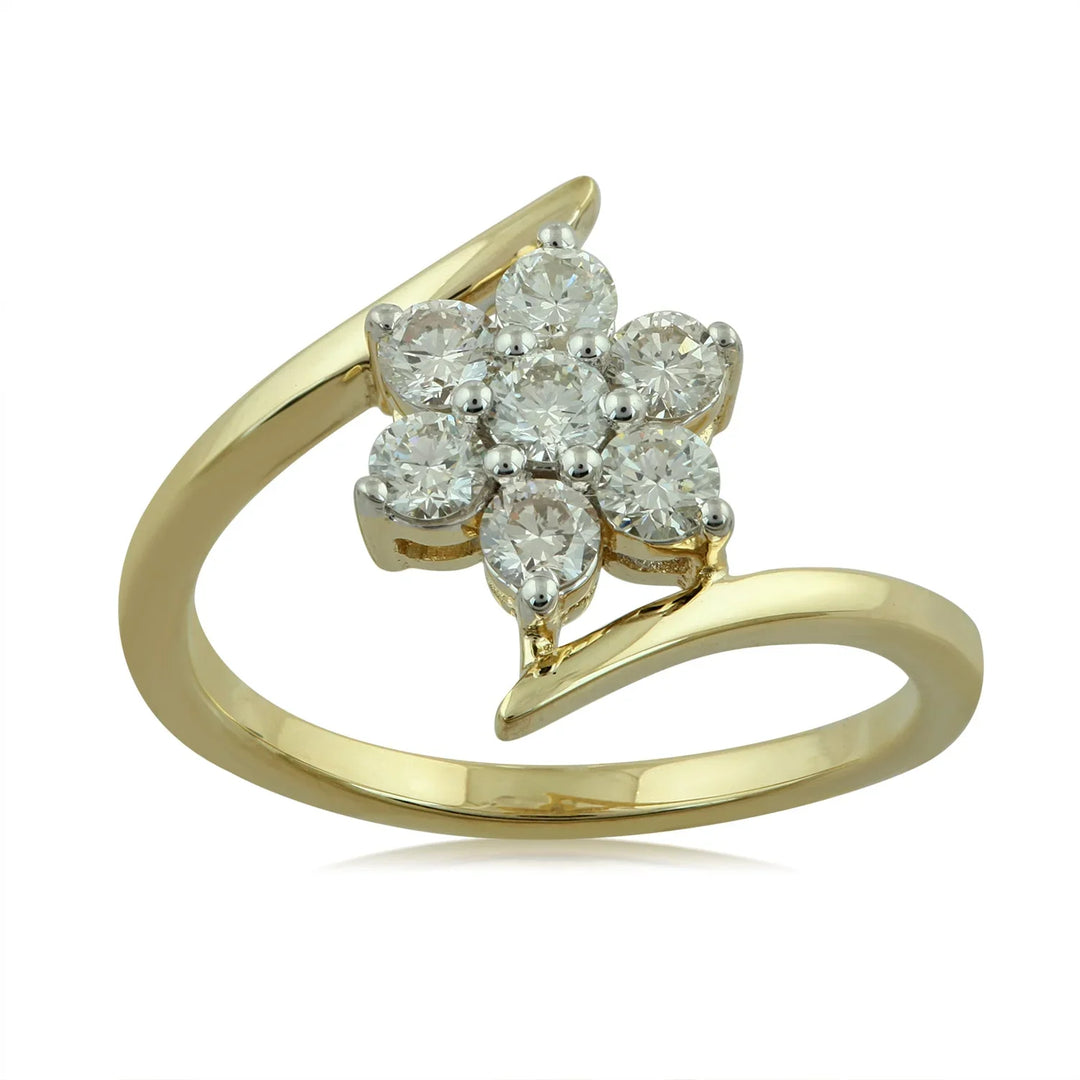18K YG Star Women Diamond Ring-1pc - RB Diamond Jewellers