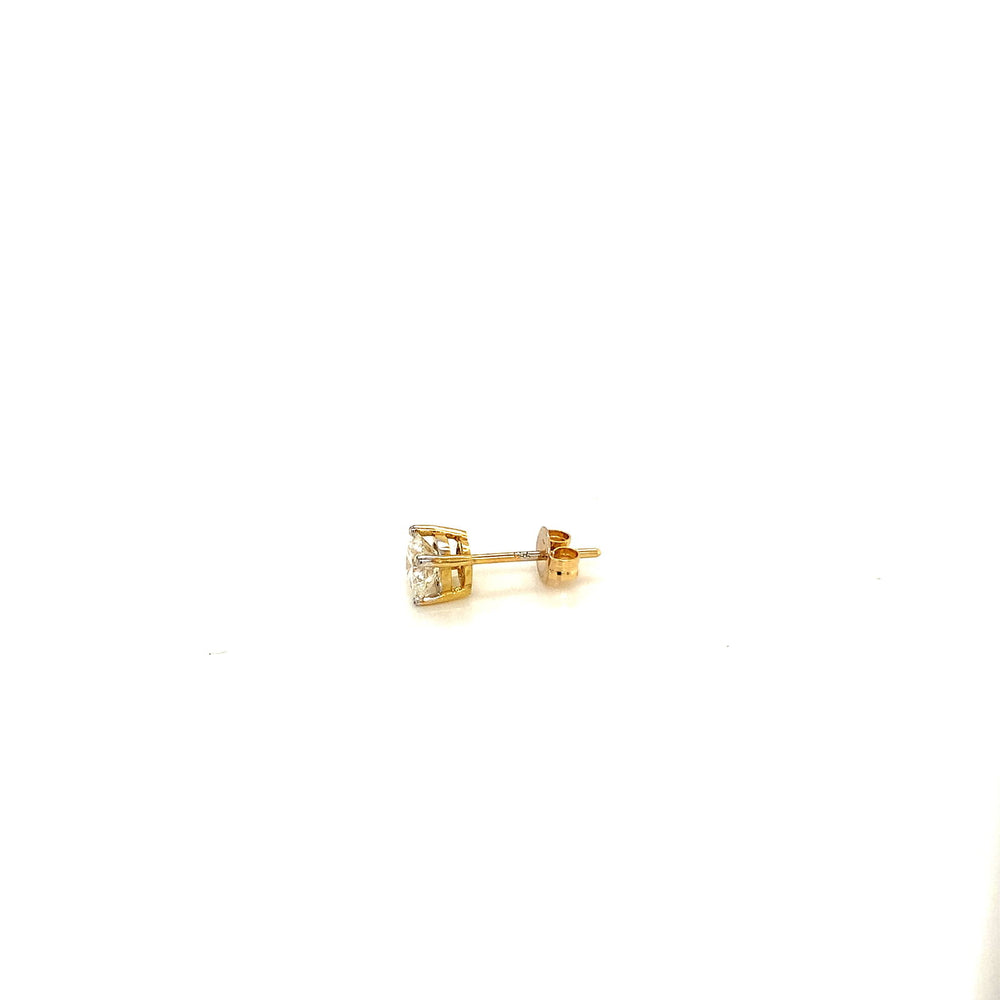 18K YG Unisex Solitaire Diamond Stud Earring-1pc - RB Diamond Jewellers