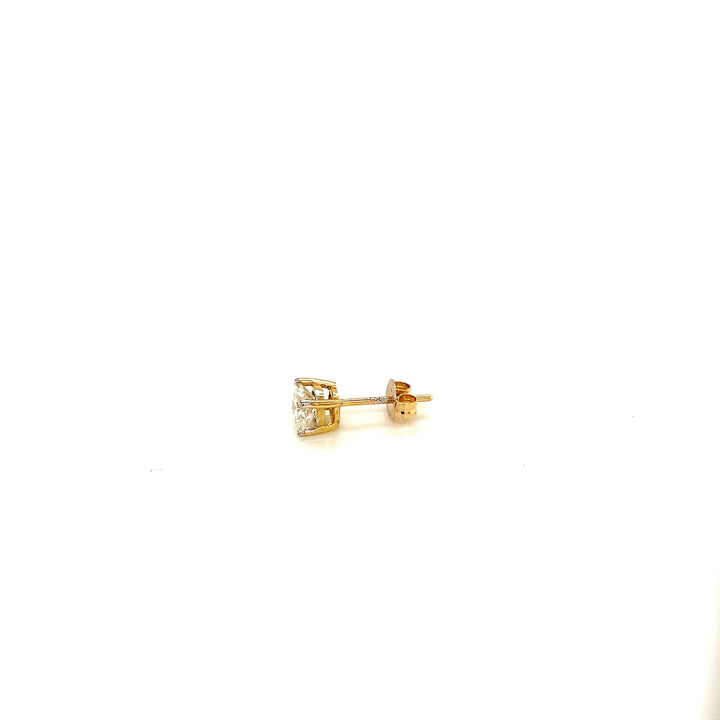 18K YG Unisex Solitaire Diamond Stud Earring-1pc - RB Diamond Jewellers