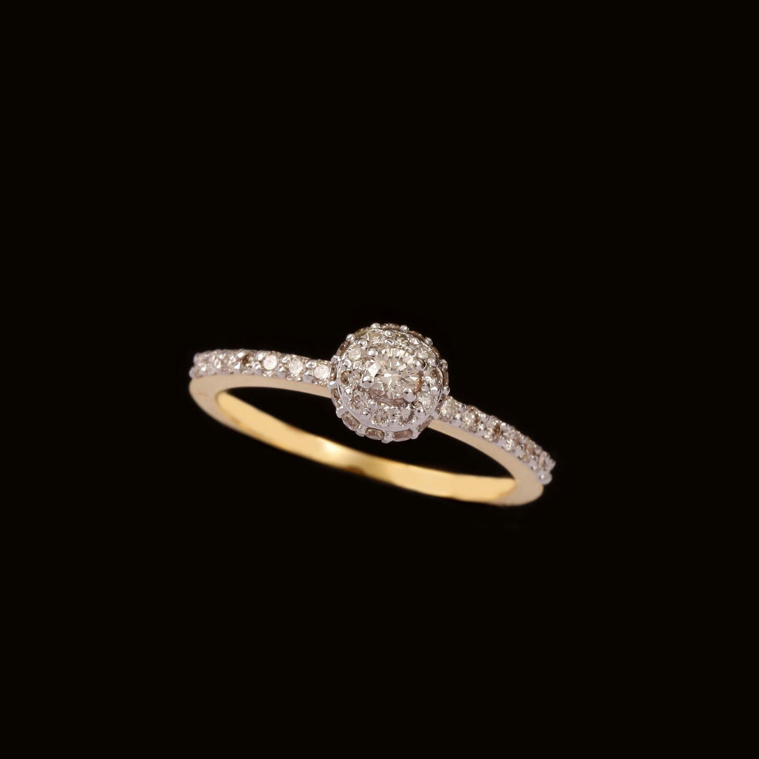 18K YG Women Cluster Diamond Ring-1pc - RB Diamond Jewellers