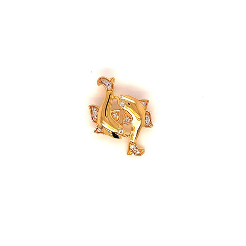 18K YG Women Diamond Cluster Pendant-1pc - RB Diamond Jewellers