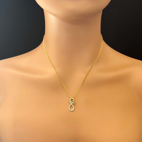 18K YG Women Diamond Infinity Pendant-1pc - RB Diamond Jewellers