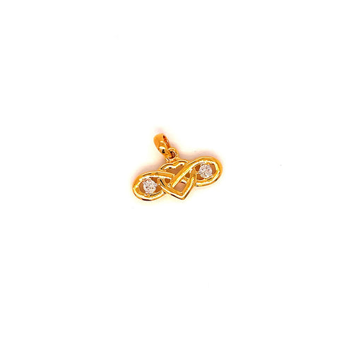 18K YG Women Diamond Infinity Pendant-1pc - RB Diamond Jewellers