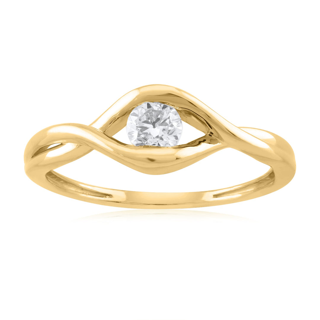 18K YG Women Diamond Solitaire Ring-1pc - RB Diamond Jewellers