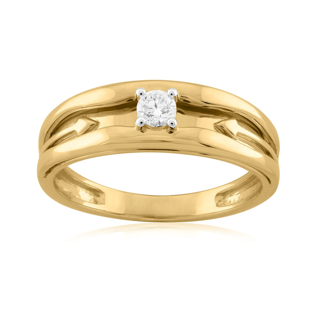 18K YG Women Diamond Solitaire Ring-1pc - RB Diamond Jewellers