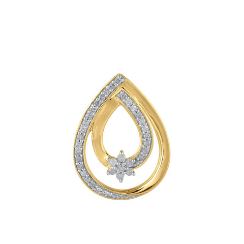 18K YG Women Double Drop with Star Diamond Pendant-1pc - RB Diamond Jewellers