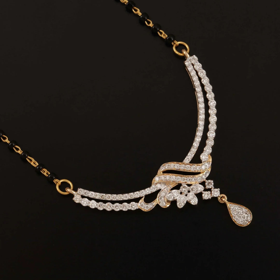 18K YG Women Fancy Diamond Mangalsutra-1pc - RB Diamond Jewellers