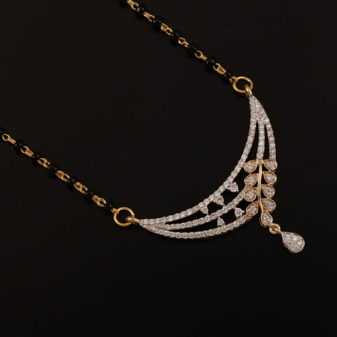 18K YG Women Fancy Diamond Mangalsutra-1pc - RB Diamond Jewellers