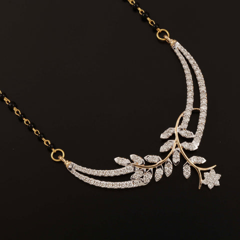 18K YG Women Fancy Diamond Mangalsutra-1pc - RB Diamond Jewellers