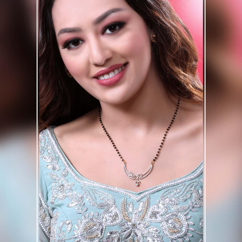 18K YG Women Fancy Diamond Mangalsutra-1pc - RB Diamond Jewellers