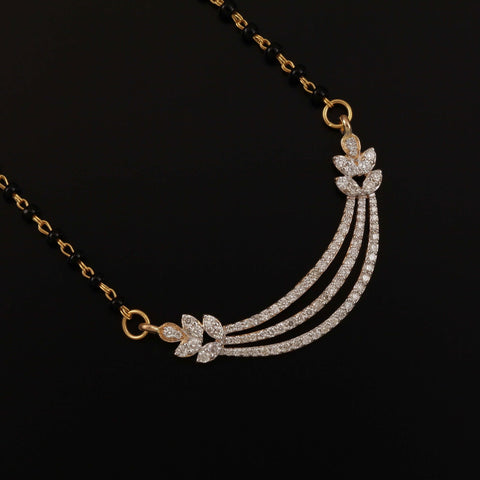 18K YG Women Fancy Diamond Mangalsutra-1pc - RB Diamond Jewellers