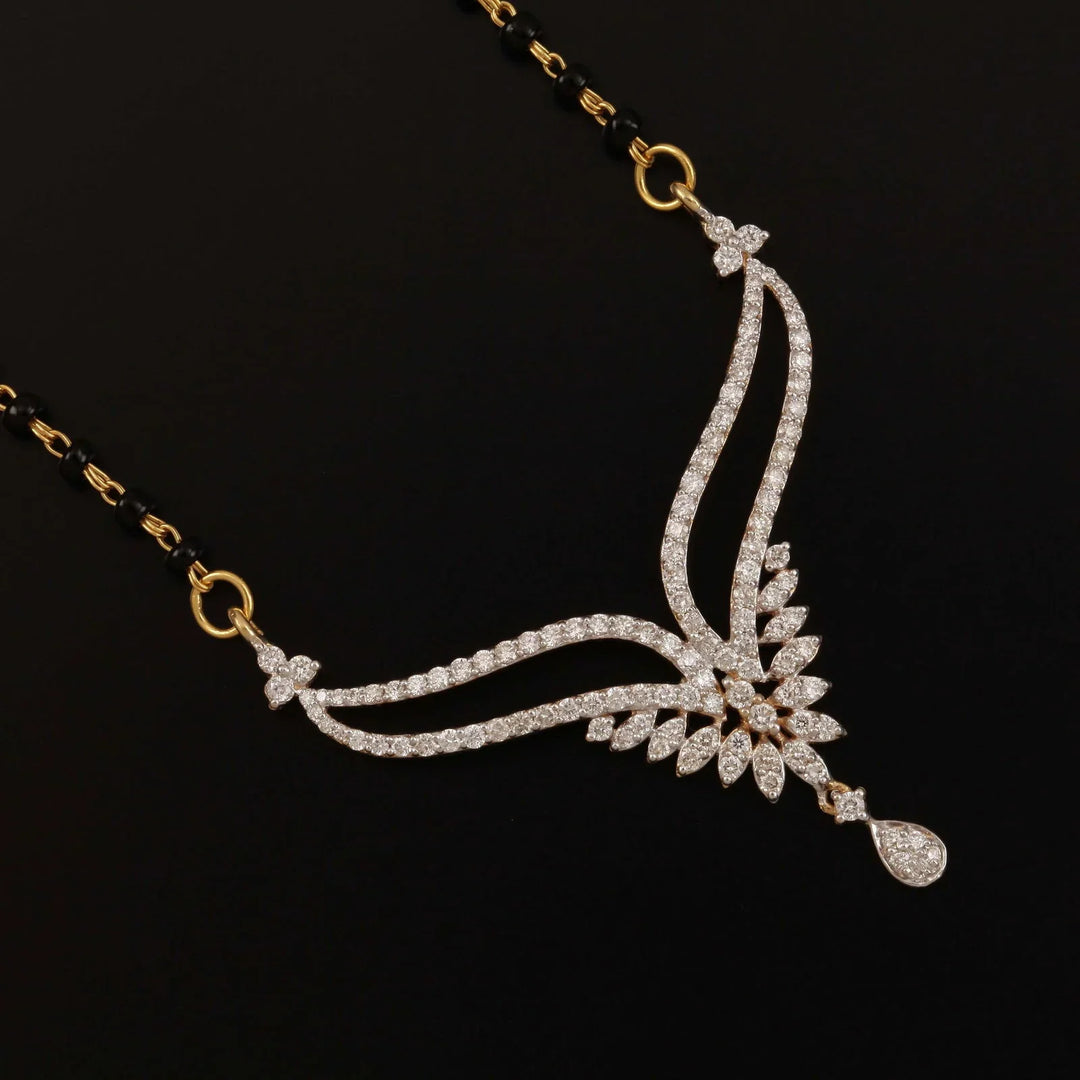 18K YG Women Fancy Diamond Mangalsutra-1pc - RB Diamond Jewellers