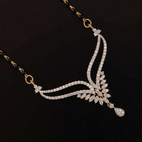 18K YG Women Fancy Diamond Mangalsutra-1pc - RB Diamond Jewellers