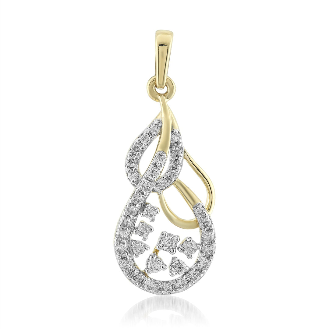 18K YG Women Fancy Diamond Pendant-1pc - RB Diamond Jewellers