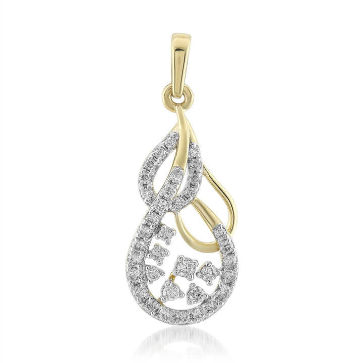 18K YG Women Fancy Diamond Pendant-1pc - RB Diamond Jewellers