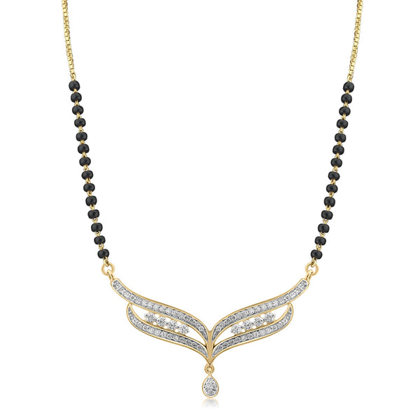 18K YG Women Fancy Half Diamond Mangalsutra-1pc - RB Diamond Jewellers