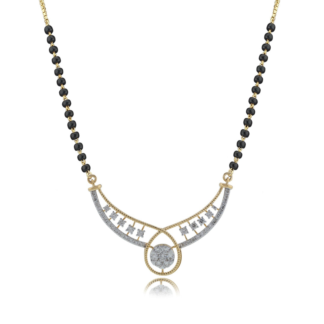18K YG Women Fancy Half Diamond Mangalsutra-1pc - RB Diamond Jewellers