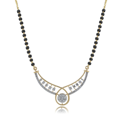 18K YG Women Fancy Half Diamond Mangalsutra-1pc - RB Diamond Jewellers