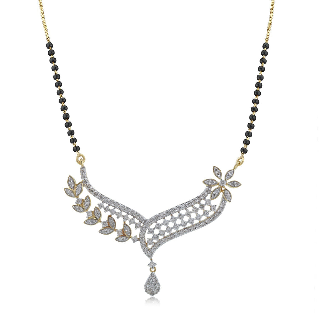 A appealing Collection of diamond Mangalsutra with Precious Gems and Jewels in Gold and Diamonds at RB diamond jewellers.