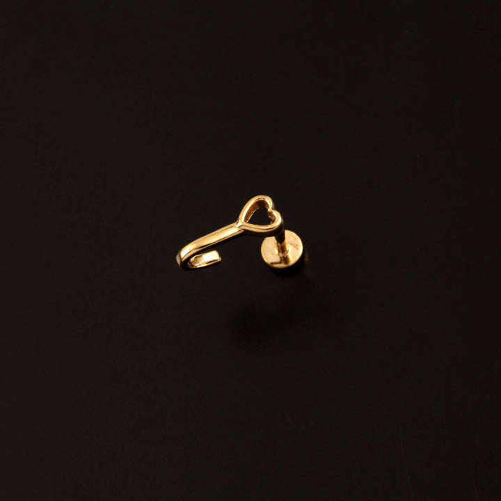 18K YG Women Heart Nosepin-1pc - RB Diamond Jewellers
