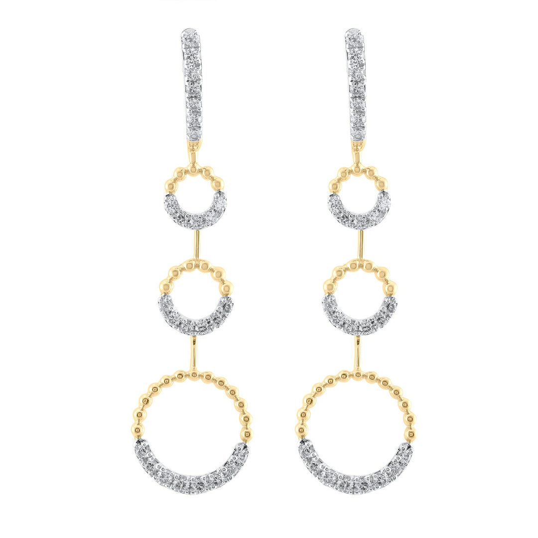 18K YG Women Light Weight Dangler Diamond Earring-1pair - RB Diamond Jewellers