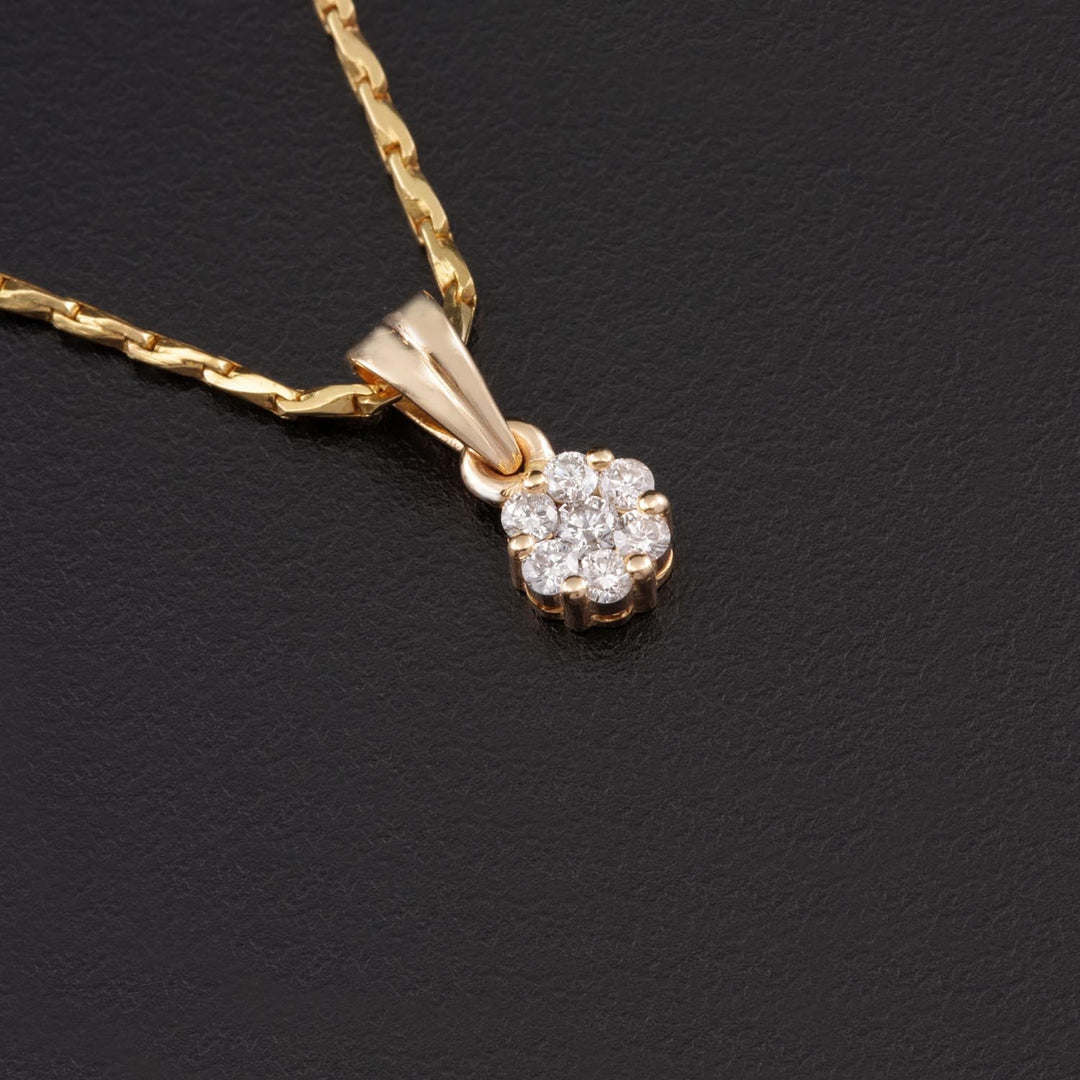 18K YG Women Pressure Set Diamond Pendant-1pc - RB Diamond Jewellers