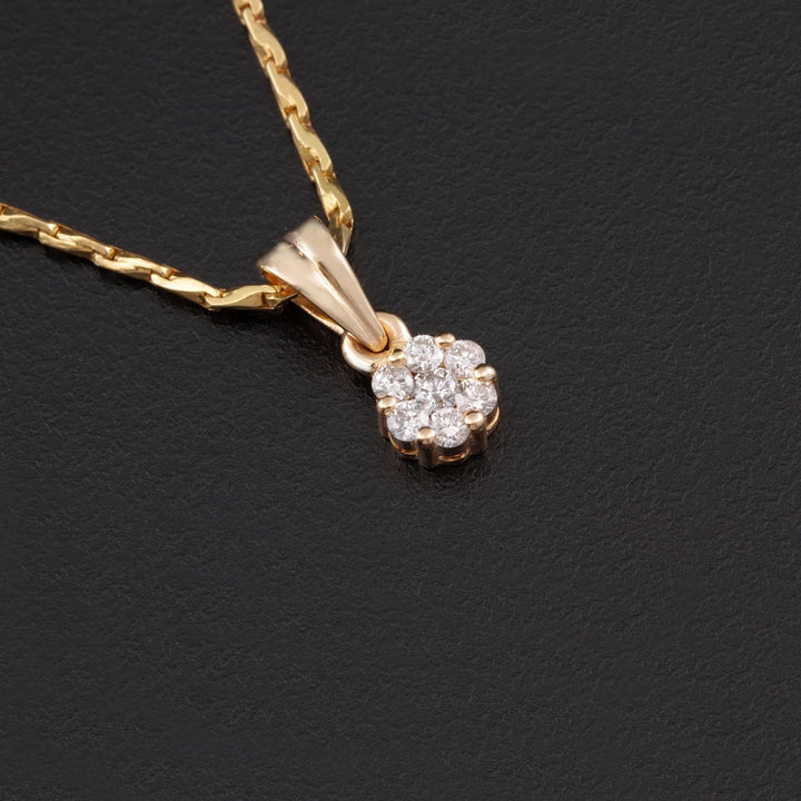 18K YG Women Pressure Set Diamond Pendant-1pc - RB Diamond Jewellers