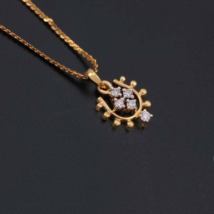 18K YG Diamond Pendant