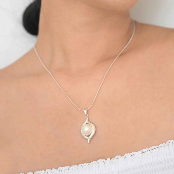 Sterling Silver Necklace with Fresh Water Pearl-1pc