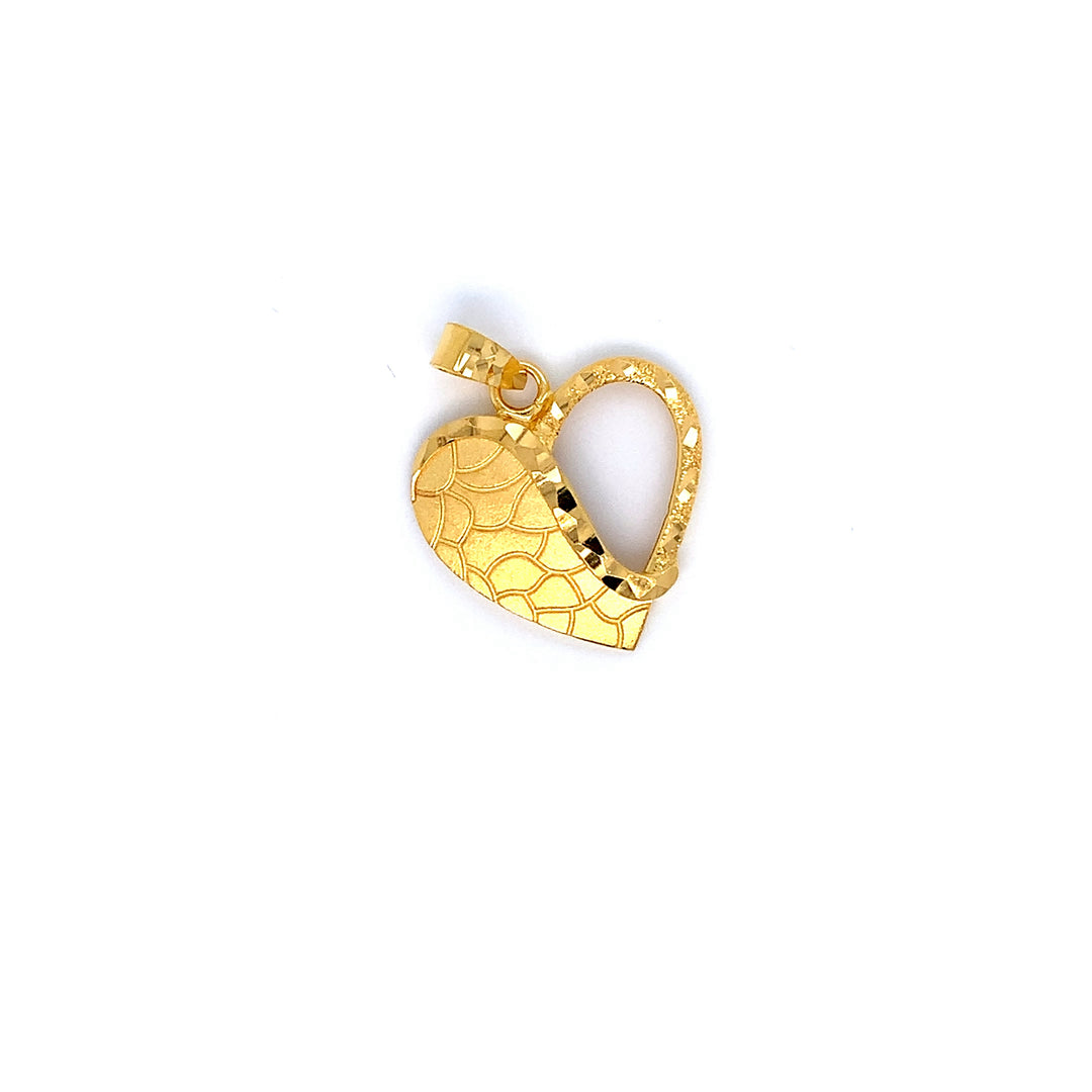 22K YG Heart Pendant-1pc