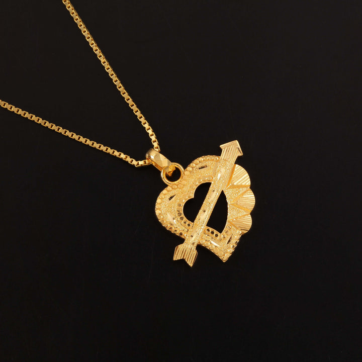 22K YG Heart Pendant-1pc