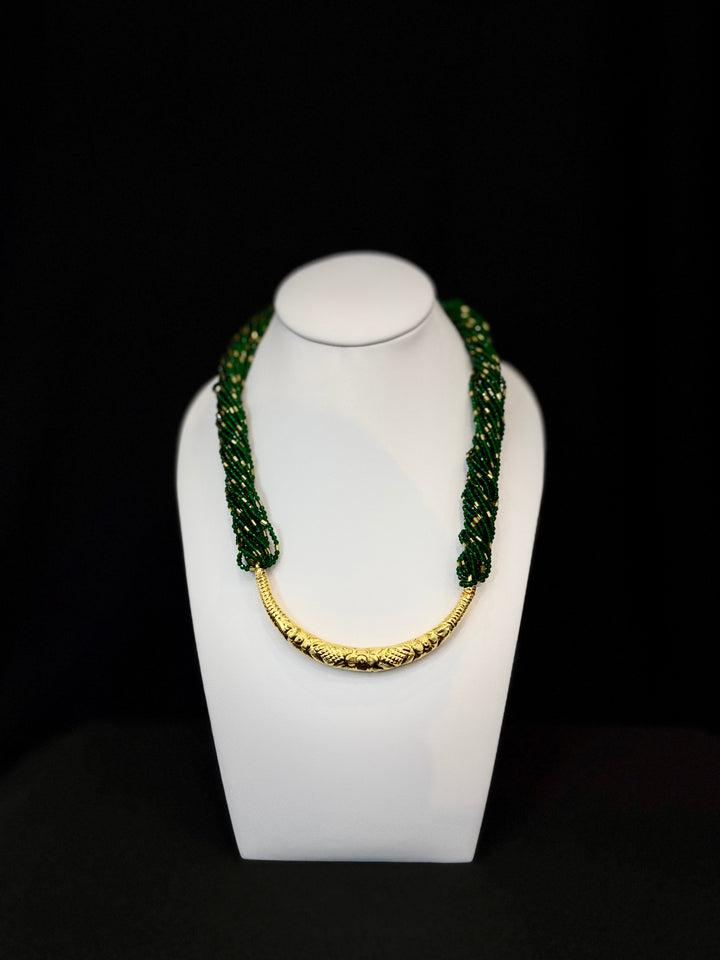 Traditional YG Women Green Crystal Pote Hasuli-1pc
