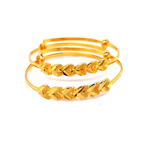 22K YG Baby/Toddler Bangle-1Pair - RB Diamond Jewellers