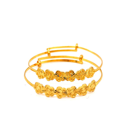 22K YG Baby/Toddler Bangle-1Pair - RB Diamond Jewellers