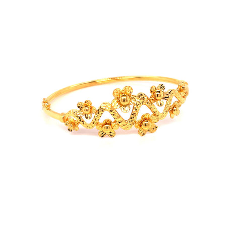 22K YG Baby/Toddler Fancy Bangle-1pc - RB Diamond Jewellers