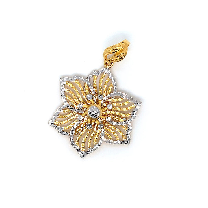 22K YG Big 2 Tone Pendant-1pc - RB Diamond Jewellers