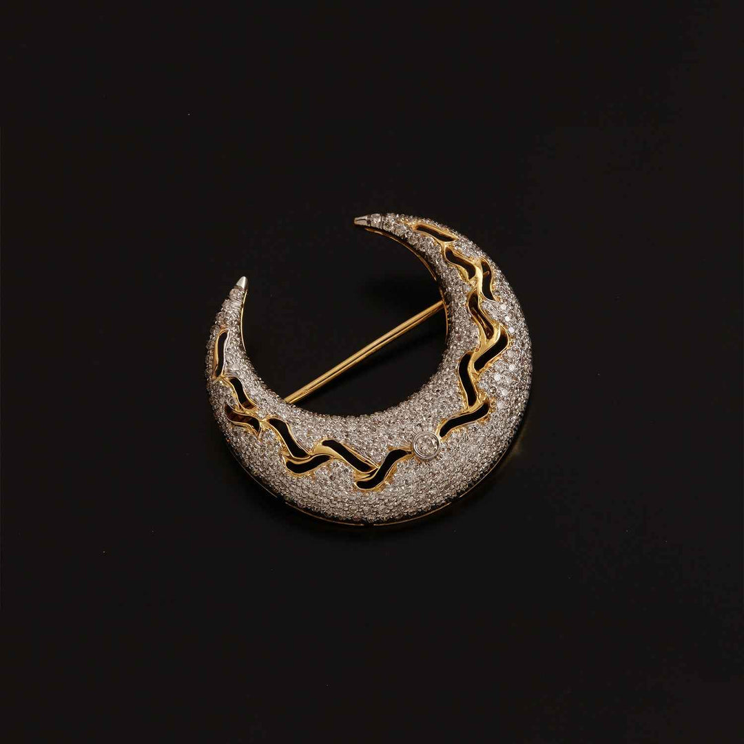 9K YG Fancy Diamond Brooch-1pc