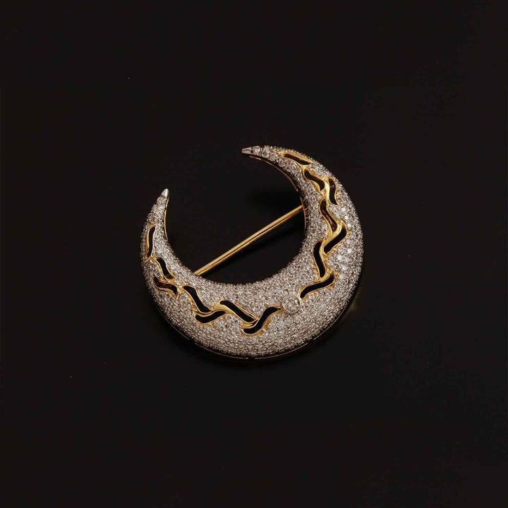 9K YG Fancy Diamond Brooch-1pc