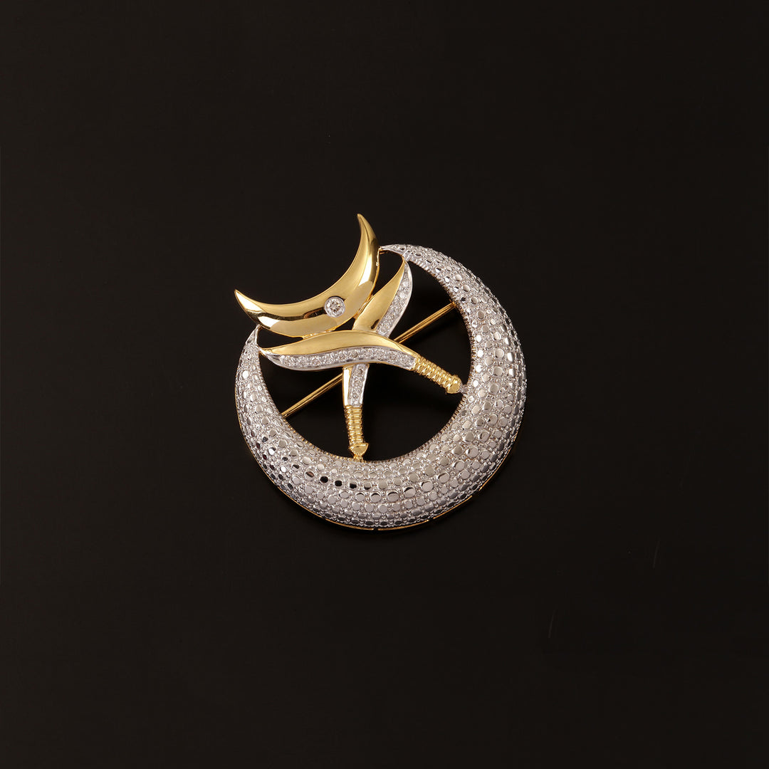 9K YG Fancy Diamond Brooch-1pc