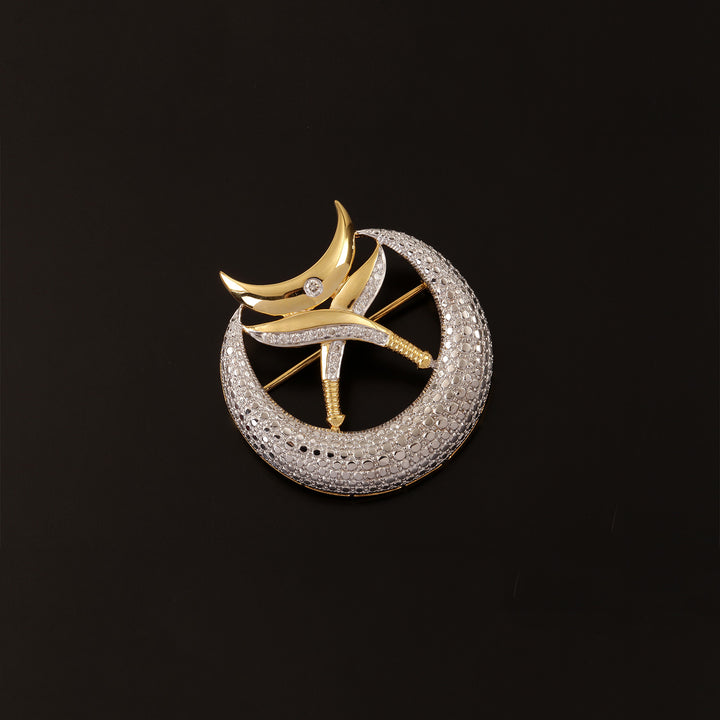 9K YG Fancy Diamond Brooch-1pc