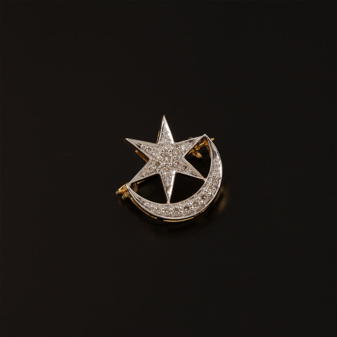 9K YG Fancy Diamond Brooch-1pc