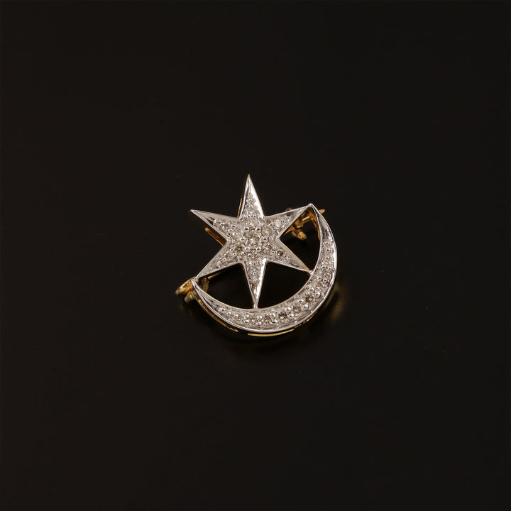 9K YG Fancy Diamond Brooch-1pc